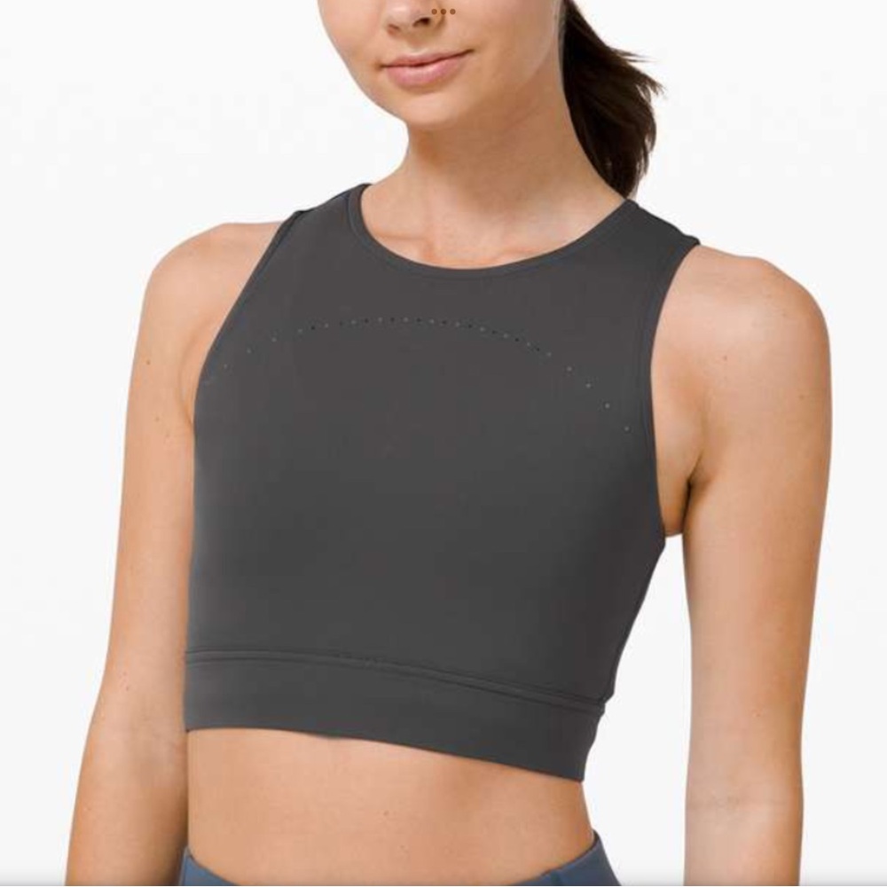 Lululemon Graphite Gray Hotty Hot Cropped Tank‎